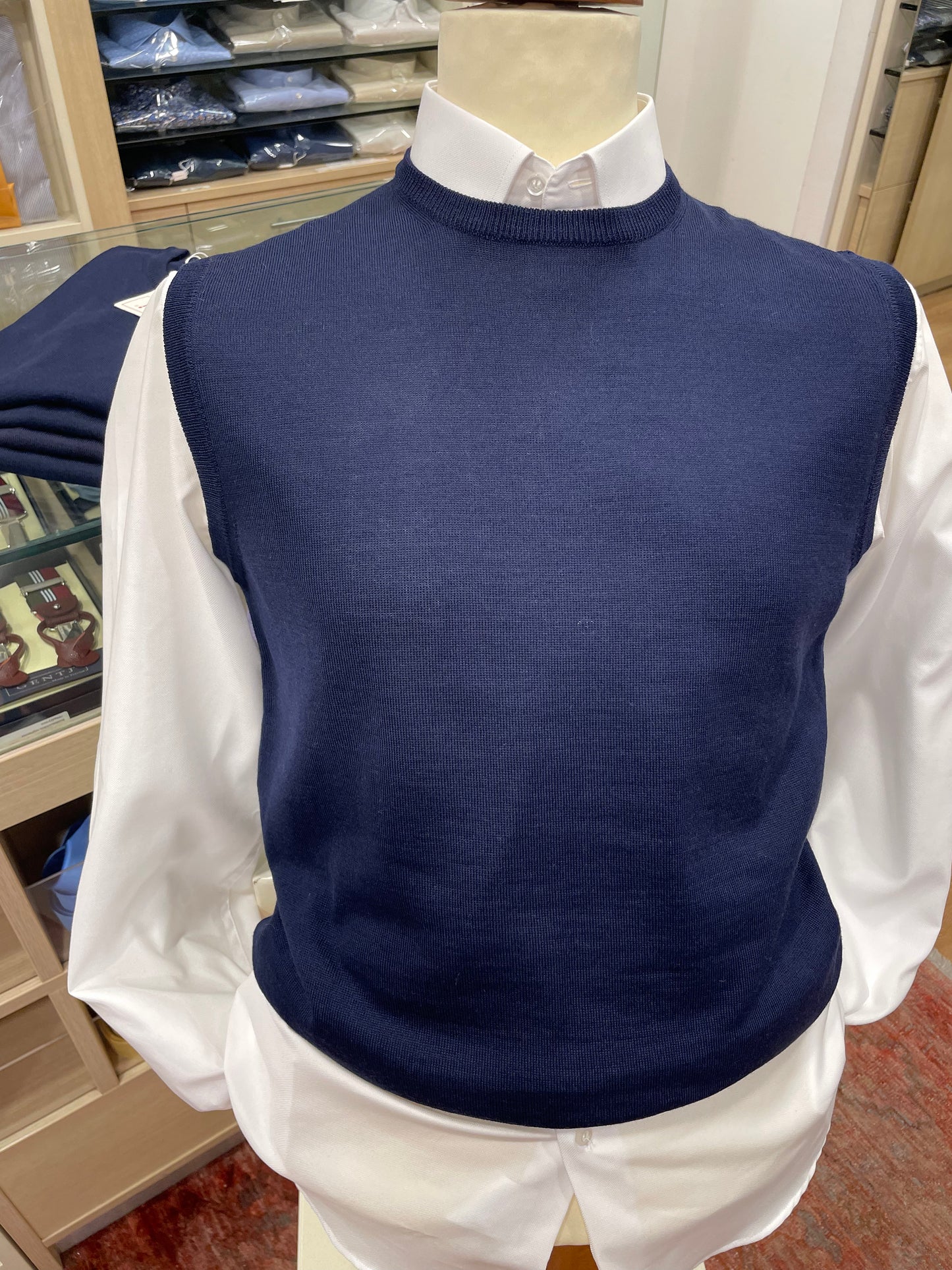 Gilet lana girocollo