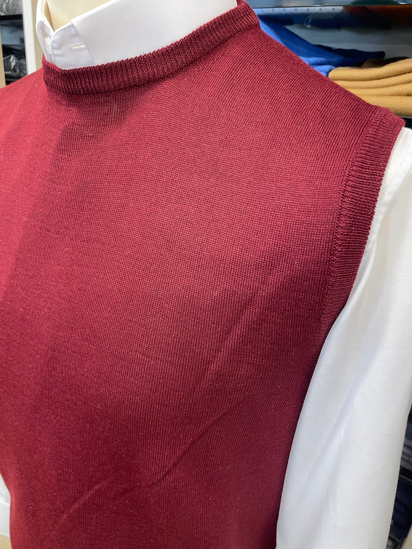 Gilet lana girocollo