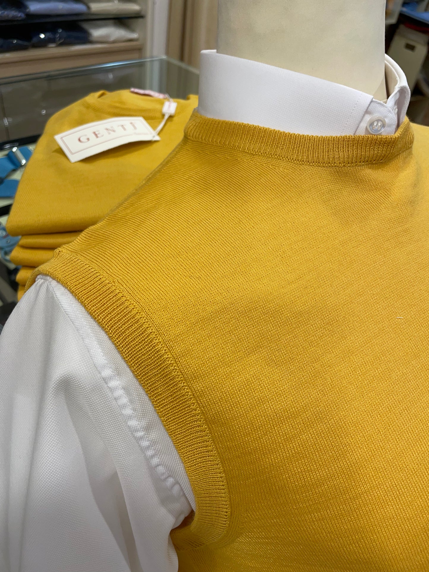 Gilet lana girocollo